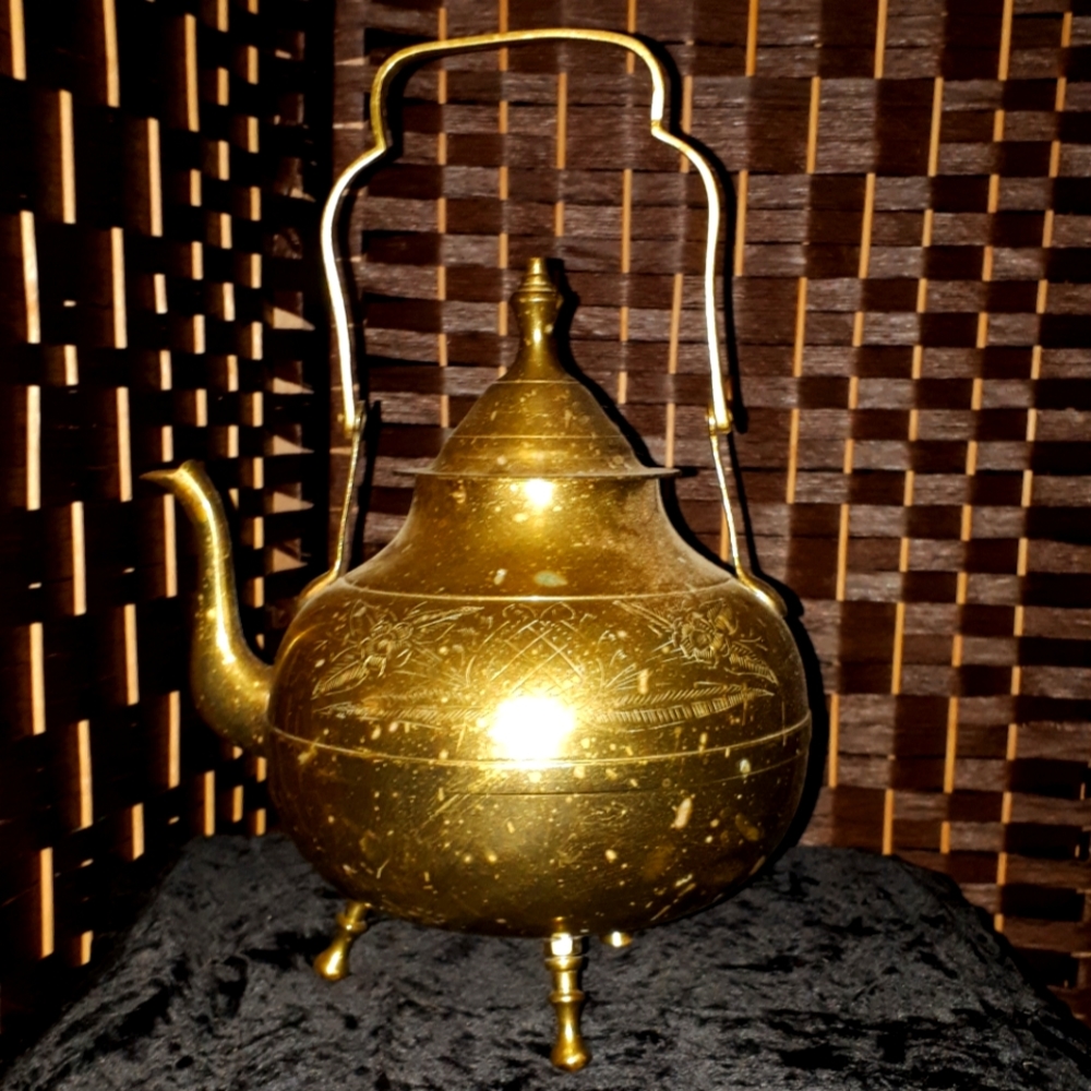 Vintage BRASS tea pot
